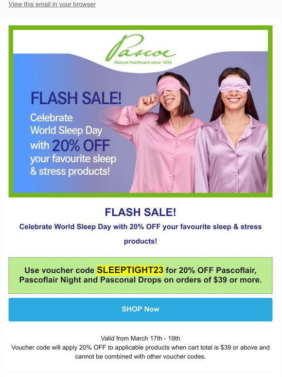 20% OFF sleep & stress products for World Sleep Day!