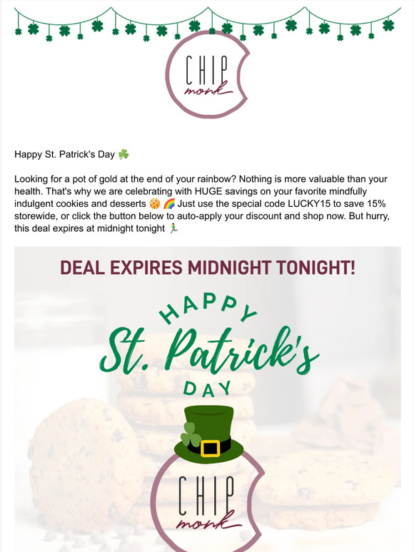 ☘️  Shamrock Your World! Sale Ends Midnight Tonight 🍪