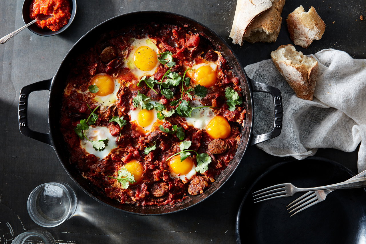 Moroccan Ragout with Poached Eggs