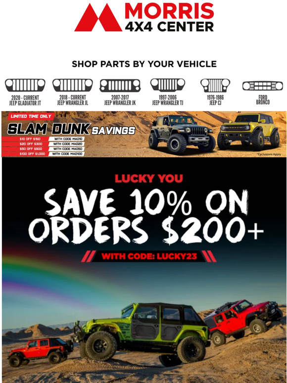 Morris 4x4 Center Celebrate St. Patrick's Day with 10 Off Orders 200