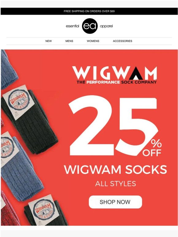 All Wigwam Socks - 25% Off