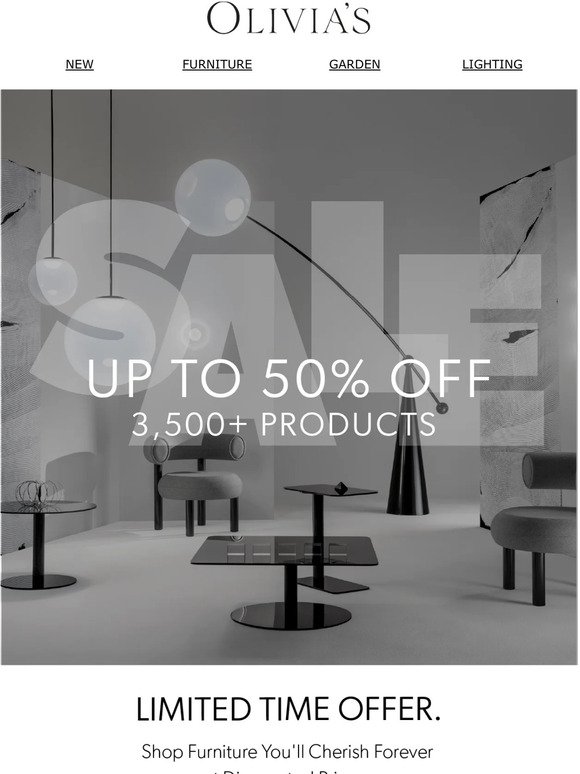Up to 50% Off Luxury Furniture