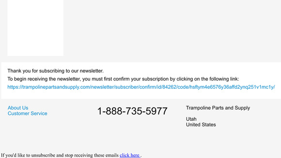 Newsletter subscription confirmation