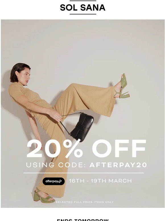 Don't miss out on 20% off!