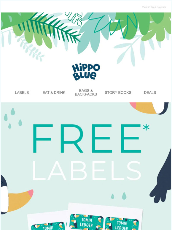 Hippo Blue: FREE Name Labels! | Milled