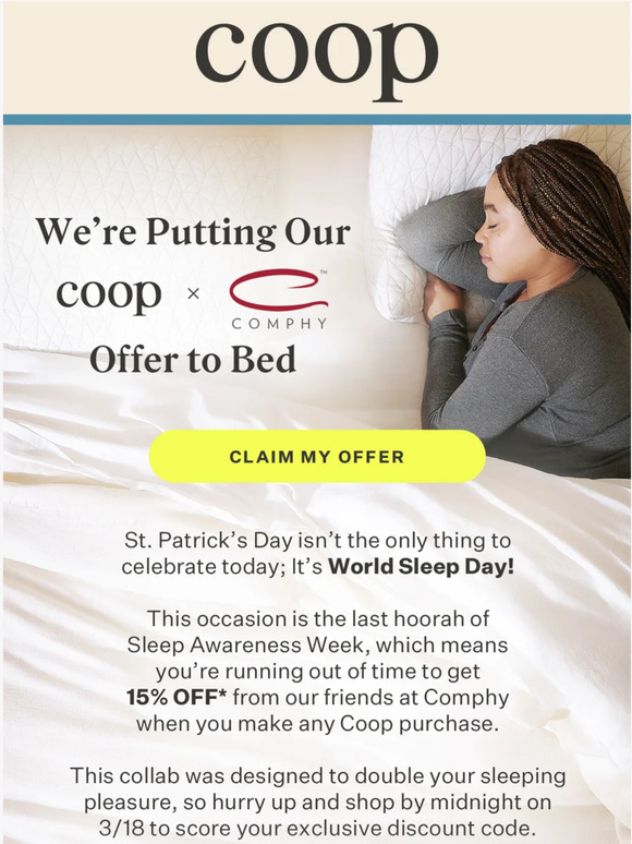An EXCLUSIVE World Sleep Day offer