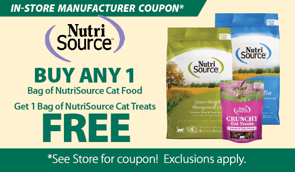 NutriSource FREE Cat Treats with Purchase of any Cat Food