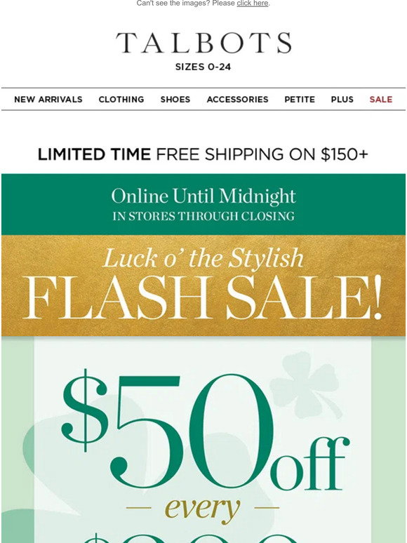 Talbots 50 off + FREE shipping offer 🍀 ENDS MIDNIGHT 🍀 Milled