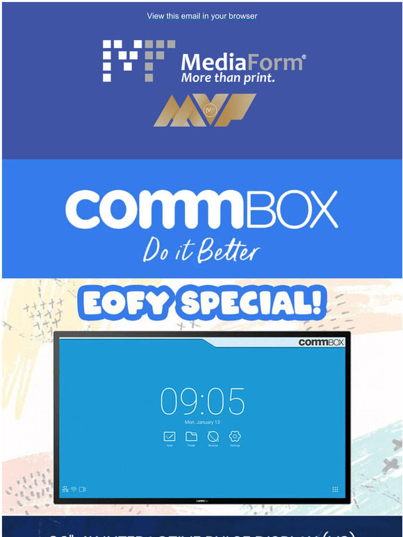 Mediaform Computer Supplies Commbox Interactive Display Special! Milled