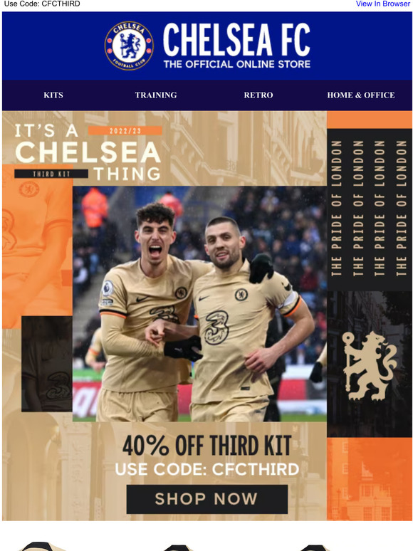 Chelsea Megastore Ends Midnight Tonight! Up To 40 Off Third Kit Milled