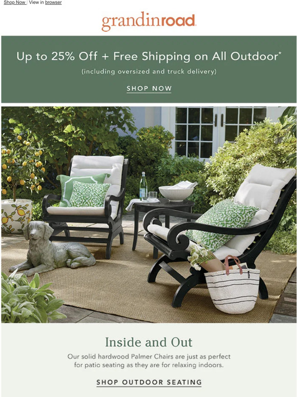 Grandin Road: Shop our Sidewalk Sale + get free shipping on ALL outdoor