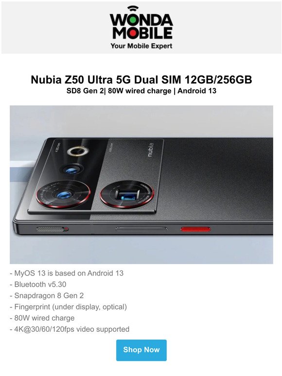 Nubia Z50 Ultra 😏 5G Dual SIM 12GB/256GB