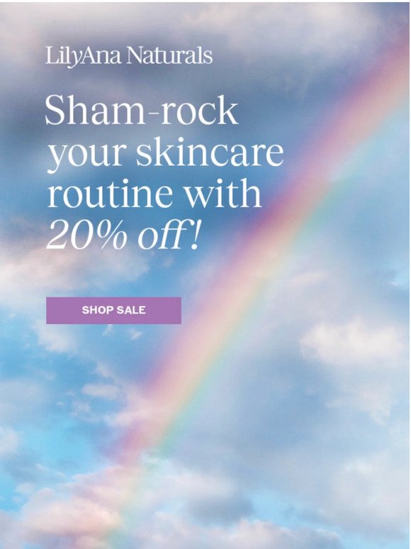 🍀 Pot of Gold for Perfect Skin: 20% off! 🌈