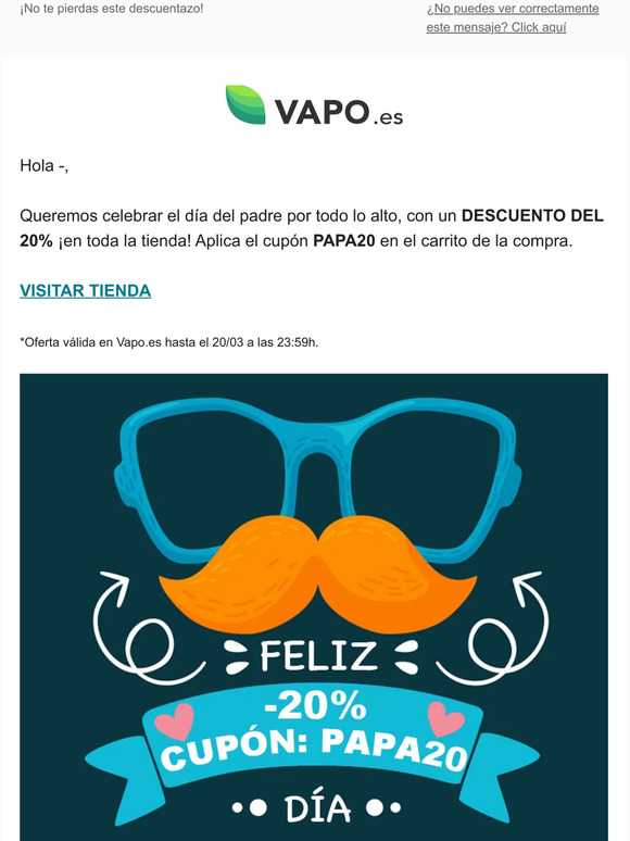 🔥 DÍA DEL PADRE: 20% EN TODO