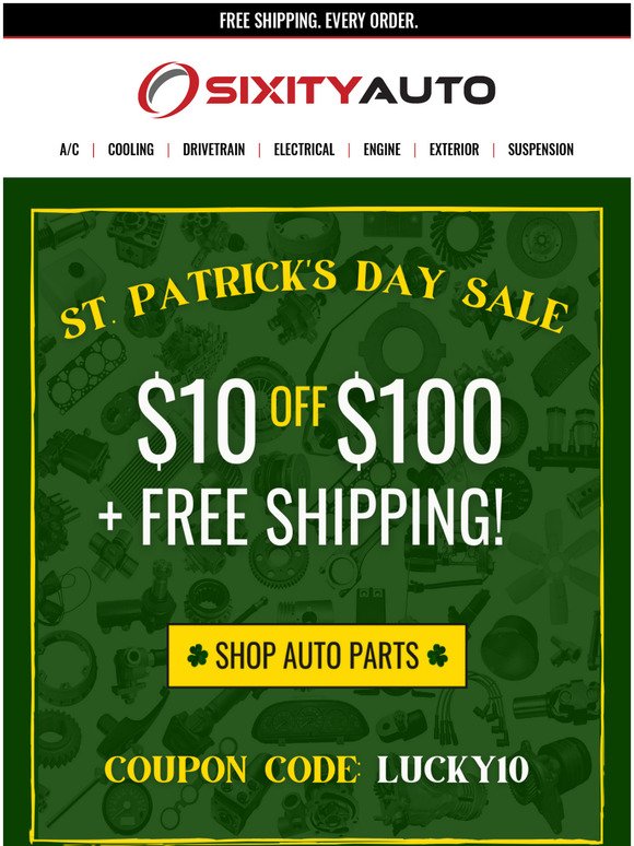 Sale ends at midnight! 🍀 [Shop parts now]
