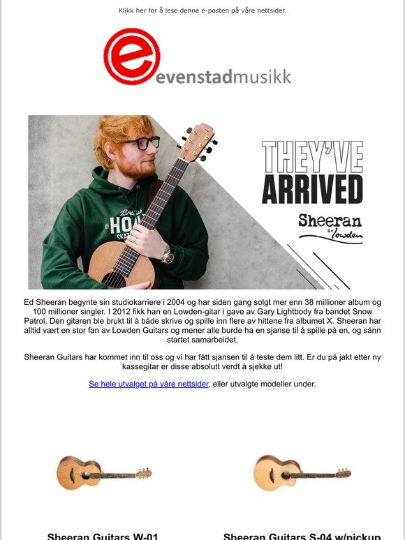 Kassegitarer fra Sheeran!