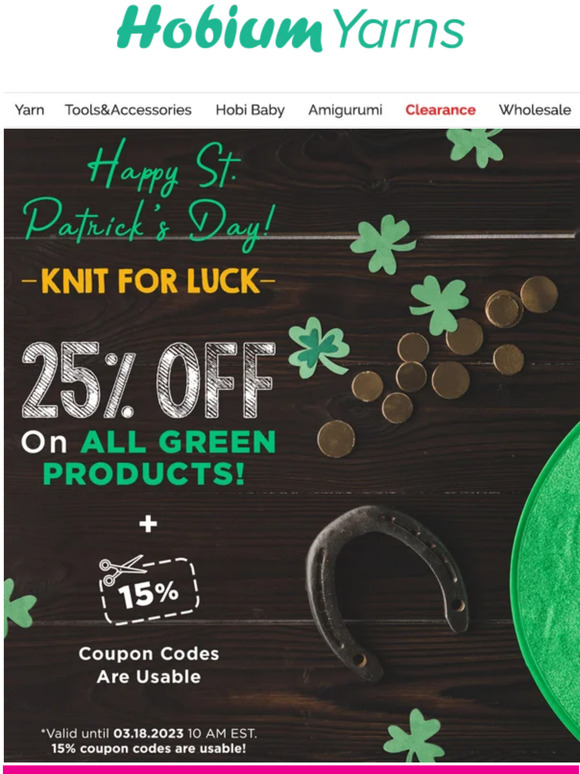 Happy St. Patrick's Day : 25% OFF ON ALL GREEN PRODUCTS! 🍀
