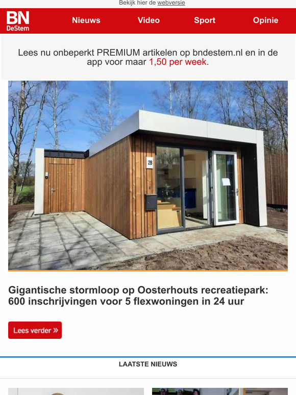 Gigantische stormloop op Oosterhouts recreatiepark: 600 inschrijvingen voor 5 flexwoningen in 24 uur