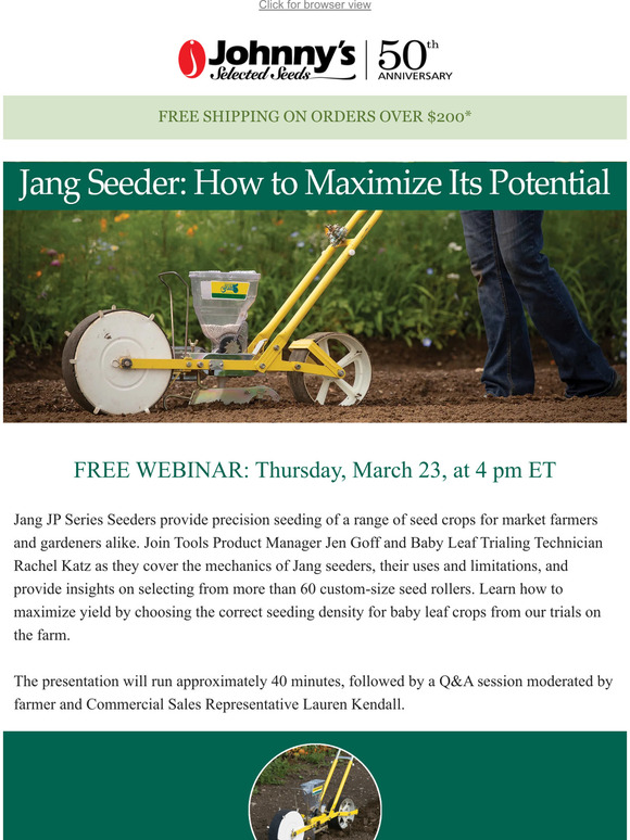 Free Webinar: The Jang Seeder