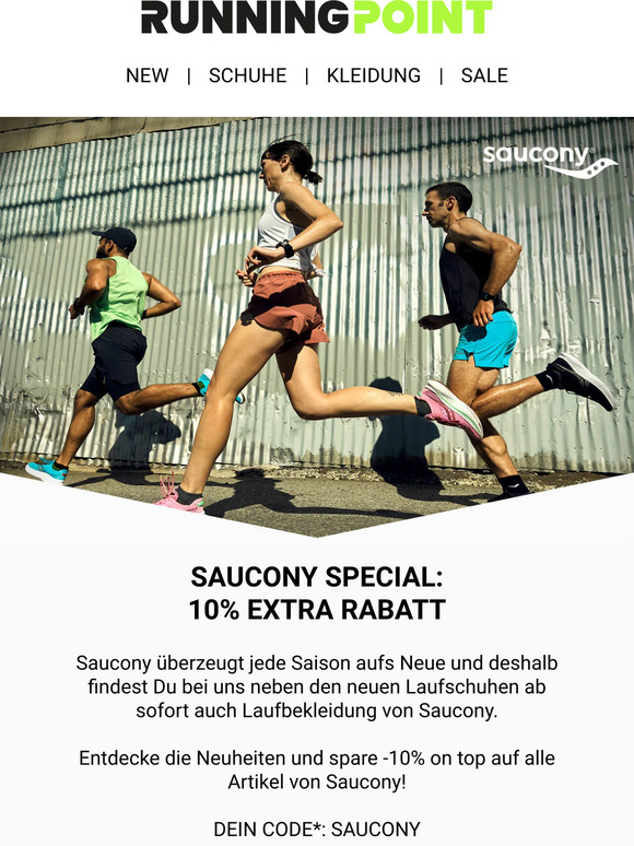 SAUCONY AKTION: 10% extra Rabatt auf alle Artikel