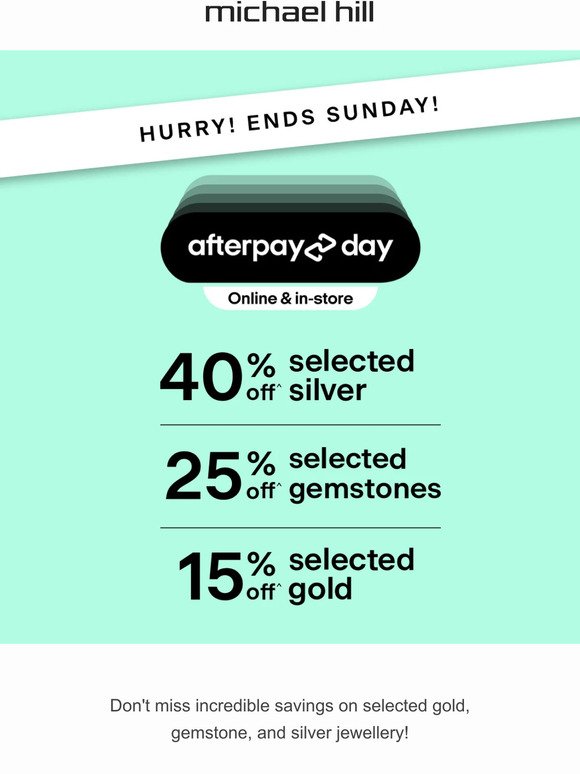 Afterpay Day sale ends tomorrow
