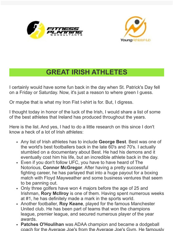 Notable Irish Athletes On St. Patrick's Day