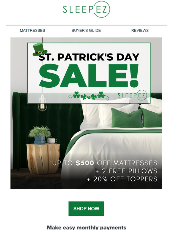 You're in luck for our St. Patrick's Day Sale! 🍀
