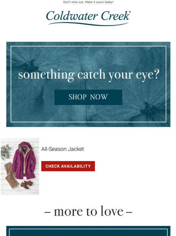 Coldwater Creek Come Back, Take Another Look & SHOP! Milled