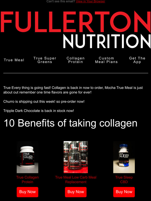 True Collagen back in! True Meal about sold out