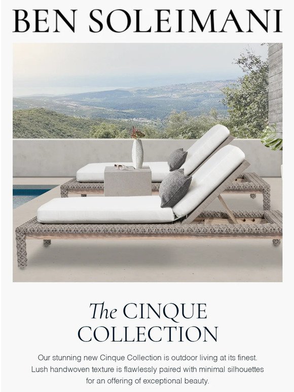 Introducing the Cinque Outdoor Collection by Ben Soleimani