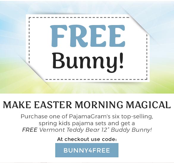 Pajamagram FREE 12" Buddy Bunny With Kids PJ Milled