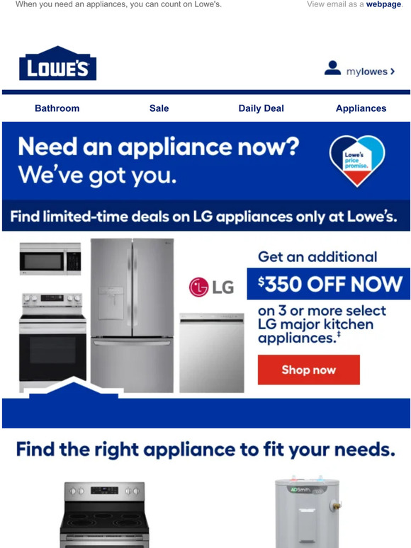 Lowes: Look no further - your new appliance is here! | Milled