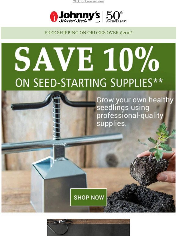 10% Off Seed-Starting Supplies!