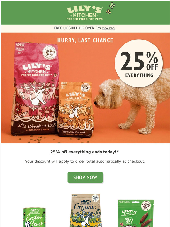 Last chance for 25% off EVERYTHING 🐶