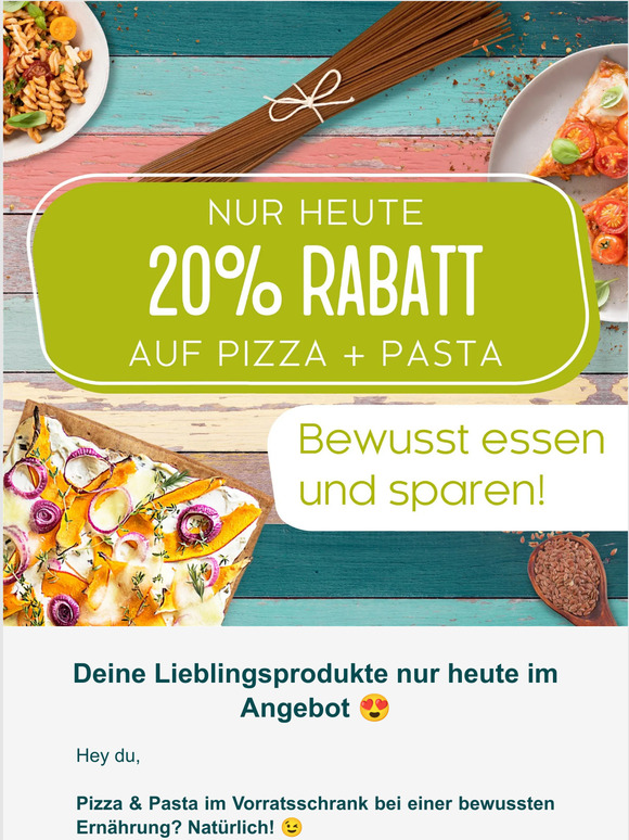 JETZT 20% auf PIZZA & PASTA 🍕🍝
