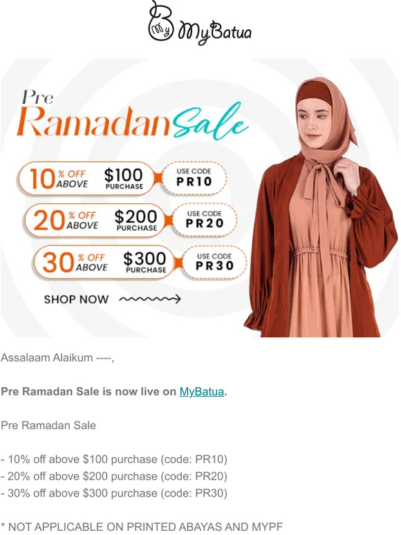 Pre Ramadan Sale Upto 30% OFF