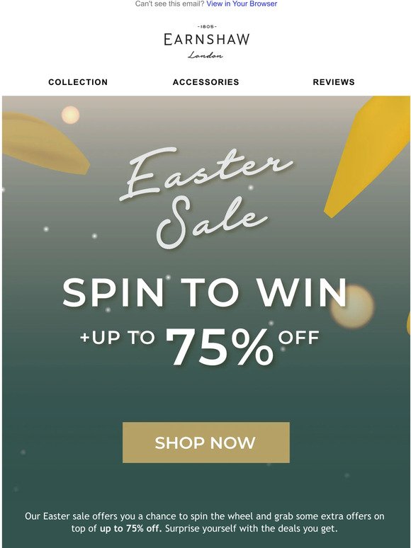 EASTER SALE NOW ON