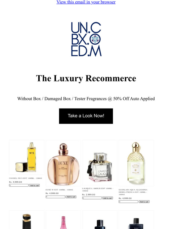 Welcome to India's Luxury Recommerce Fragrances - Unbxed.Com