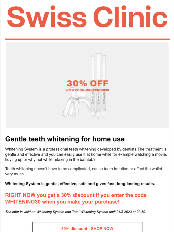 Gentle teeth whitening for home use🧡