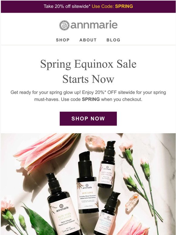 Spring into savings—20% OFF sitewide