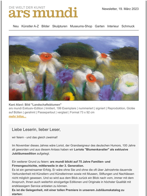 75 Jahre ars mundi - unser Jubiläumskatalog ist da!