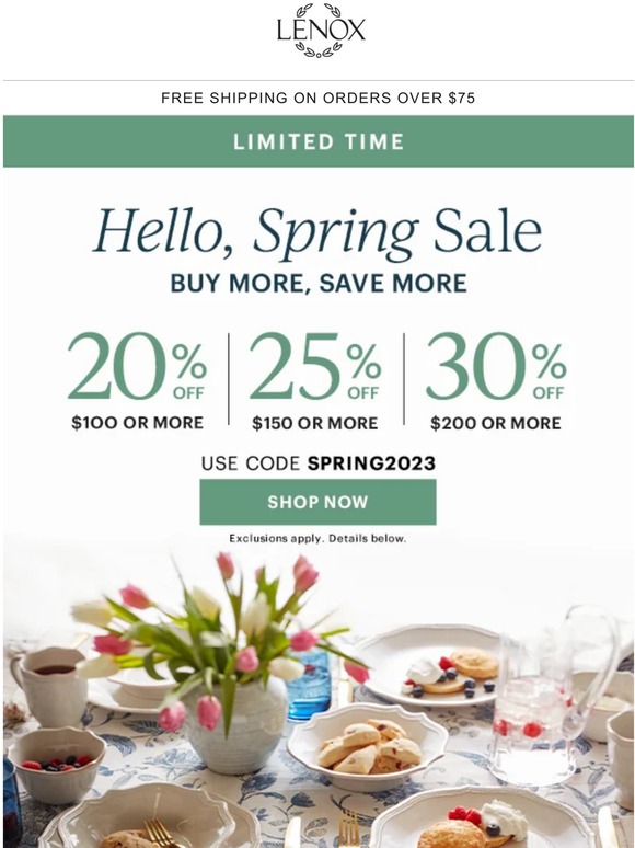 lenox (official store) Savings Are In Bloom 🌷 🌼 🌻 Milled