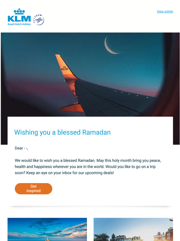KLM Royal Dutch Airlines Deutschland Wishing you Ramadan Kareem 🌙