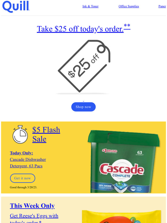 Limited Time Only: $5 Cascade Dishwasher Pacs