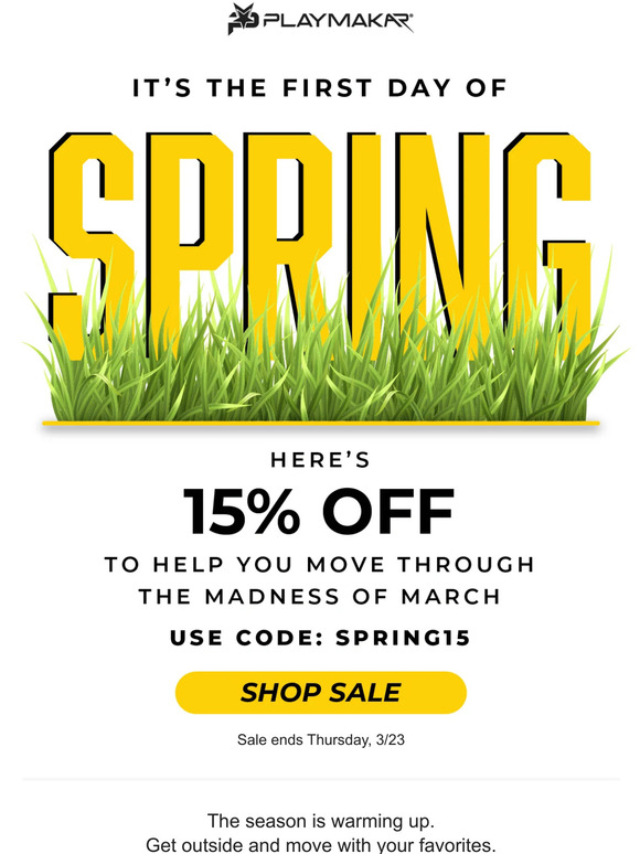 15% OFF to Get Moving for Spring 🏃