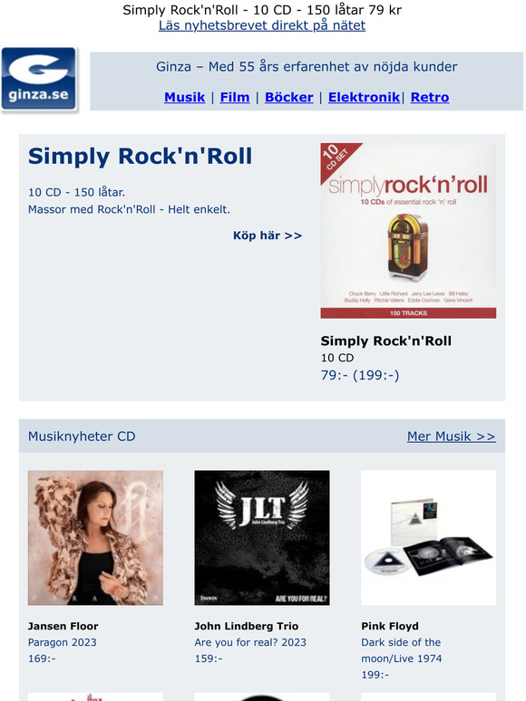 10 CD Rock'n'Roll - 79 kr | Musiknyheter från Ginza