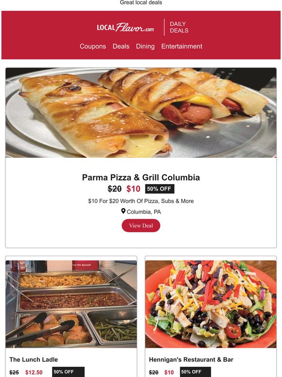 Check Out Today’s Discounts at Parma Pizza & Grill  Columbia and More