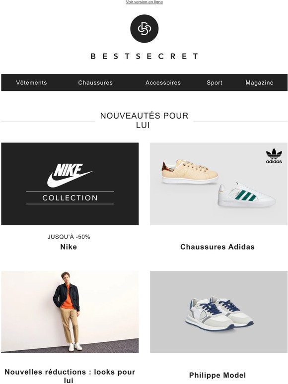 Nike | Chaussures Adidas | Nouvelles réductions : looks pour lui | Philippe Model