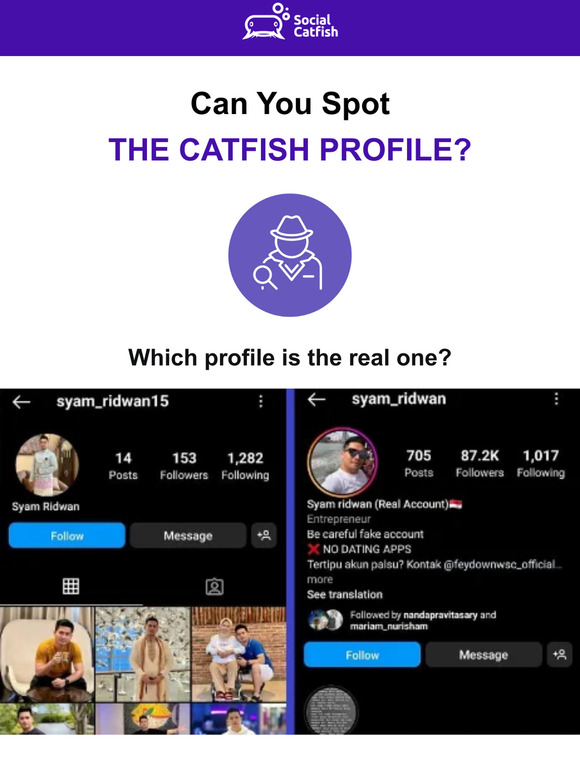 Social Catfish Can You Tell The Difference? 🤔 Milled