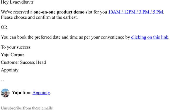 —,  Your Appointy Demo is confirmed!